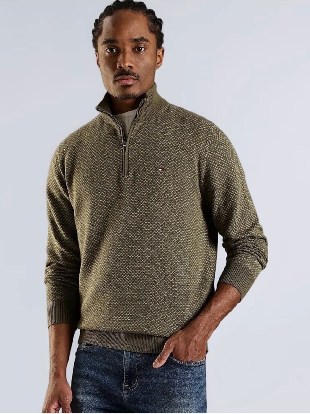 Tommy Hilfiger Texture Regular Fit Cotton Sweater
NWOT olive green